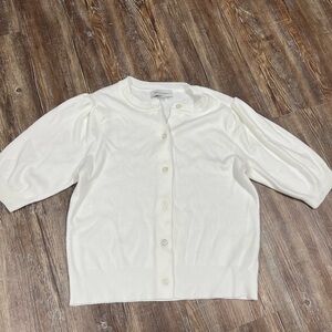 Free Assembly white button up cardigan